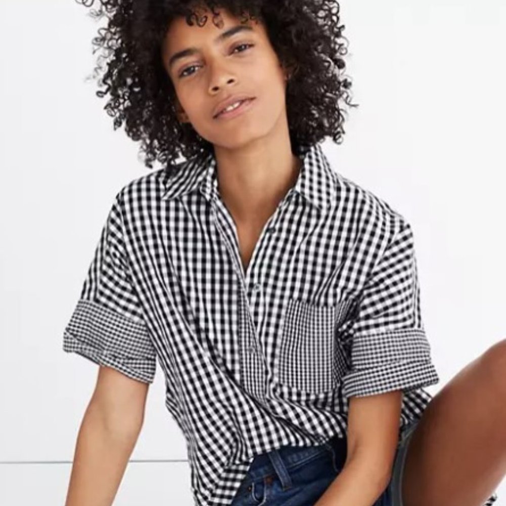 Madewell Gingham-Play Button Down Shirt